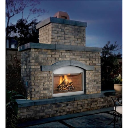 Fmi Products Vantage Hearth Laredo Outdoor Wood Fireplace - White Stacked Brick Liner WRE3036WS